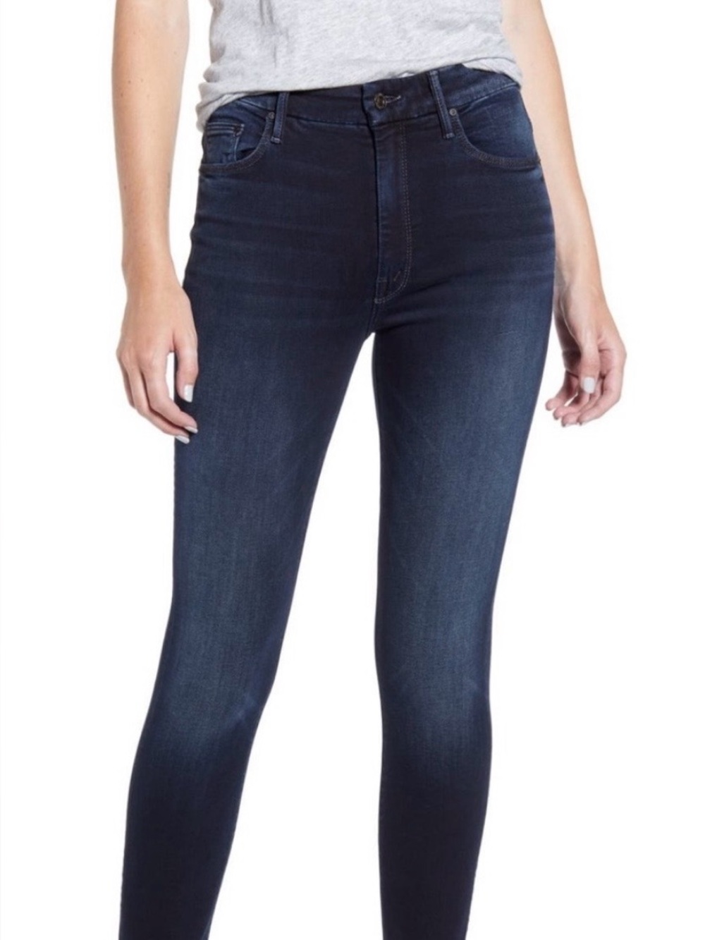 MOTHER High Waisted Looker Ankle Fray Jeans, size 30